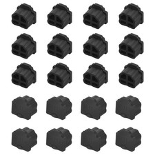 Silicone Telephone Modular Port RJ11 Anti-Dust Stopper Cap Cover Black 20pcs picture