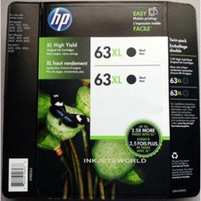 2pcs HP 63XL High-Yield Black Original Ink Cartridges Genuine Box picture