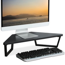 TEAMIX 26 inch Corner Monitor Stand Riser with Keyboard Storage, Black picture