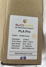 SliceWorx July Slicebox PLA Pro Filament 1.75mm -  CASTLE IVORY New Sealed picture