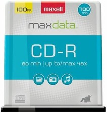 Premium Recordable CDs 700MB 80 Min CD-R Blank Media 100 Pack Recording Playback picture
