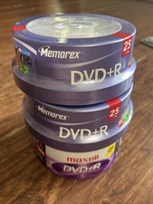 Lot Of  3 Blank DVD+R- 2 25 Pk Memorex Dual Layer DVD+R 16 GB & 1 25 Pk Maxwell picture