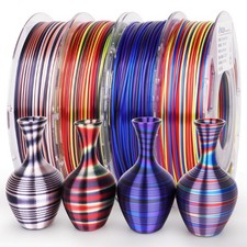 AMOLEN Silk PLA 3D Printer Filament Bundle, Shiny Multicolor Rainbow PLA Fila... picture