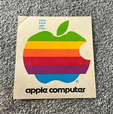 APPLE COMPUTER Vintage 80s Sticker Logo NOS II MAC Macintosh rainbow pride picture