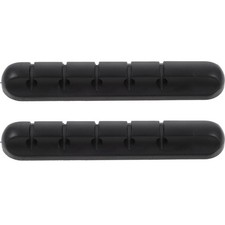 2Pcs Silicone Car USB Cable Holder Reusable Data Line Organizer Black picture