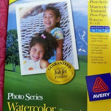 6 AVERY PHOTO SERIES WATERCOLOR TEXTURED PHOTO PAPER 8.5x11 SHEETS 53230 INK JET picture