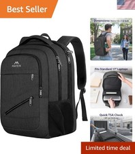 Elegant Water-Resistant 17-Inch Laptop Backpack - TSA Approved Travel Companion picture