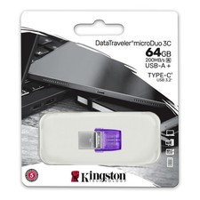 Kingston Technology DataTraveler MicroDuo 3C 64GB USB-C and USB-A Flash Drive picture