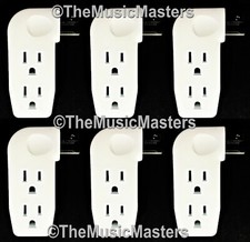 6X Triple 3 Outlet Grounded AC Wall Plug Power Splitter 3-Way Electrical Adapter picture