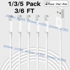 1/3/5 Pack USB Fast Charging Cable For iPhone 11 8 7 6 XS XR X Charger Cord Lot picture