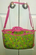 Nice Lilly Pulitzer Neoprene Padded Laptop Messenger Tote Bag - 16-1/2