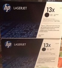 2 New Genuine *OPEN BOX SEALED BAG* HP 13X Laser Cartridges New Black Packaging picture