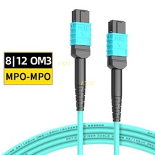 1-80M MPO to MPO Female 8 or 12 Core OM3 Fiber Optic Patch Cord MTP Female lot picture