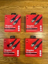 FOUR (4) Packs - Staples brand 20ft Ethernet Cable CAT7 - Brand New - Lot of 4 picture