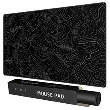 Extra Large Gaming Mouse Pad with Black Topographic, XXL Mousepad, Big Mouse ... picture