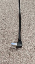 Black 90 Degree Cat6 Ethernet Cable Shielded 1.5ft Downward Right Angle RJ45 FTP picture