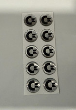 Lot of 10 Small Commodore Round Logo Labels Stickers Domed picture