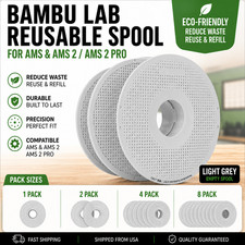 Genuine Bambu Lab Reusable Empty Filament Spool Light Grey AMS 1 2 4 8 Pack Lot picture