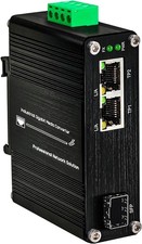Industrial 2-Port Gigabit Ethernet Fiber Media Converter SFP DIN Rail 12-48V DC picture