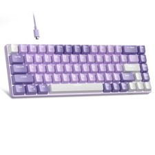 MKBox 68Key Violets White Backlit 60% Wired Red Switch Gaming Keyboard picture