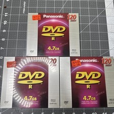 NEW Panasonic DVD-R 120 Minutes 4.7GB 4X Speed 3 Pack LM-RF120LU10 Sealed DVD picture