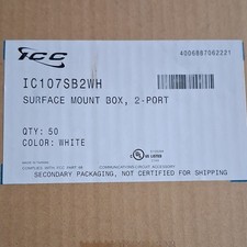 ICC Surface Mount Box 2-Port White IC107SB2WH Network Cable Wiring Accessory picture