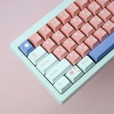 129 Keys GMK Peach Blossom Copy Keycap PBT Dye Sub Cherry Profile Keycap Set picture