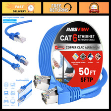 High-Speed 50FT Cat 6 Shielded Ethernet Cable, 10Gbps Snagless for Gaming, Inter picture