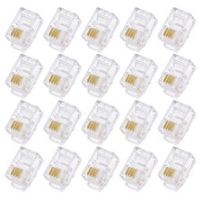 Telephone Modular Plug Male RJ9/RJ10/RJ22 Connectors, Copper Core 4P4C 20pcs picture