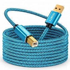 15ft USB Printer Cable Extra Long Nylon Braided USB 2.0 Type A to B Male Cord picture