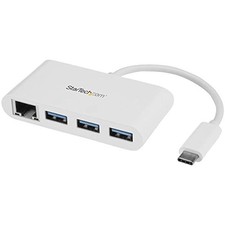 StarTech HB30C3A1GEA 3 Port USB 3.0 Hub w/ GbE - USB-C - White picture