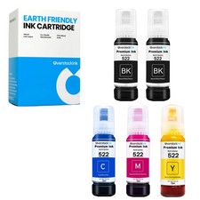 Compatible Epson T522 Ink Bottles 5PK for EcoTank ET-2400, ET-2720, ET-2800 picture