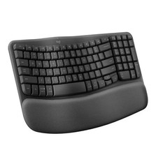 Logitech Wave Keys Wireless Ergonomic Keyboard Wz Cushioned Palm Rest, Graphite picture