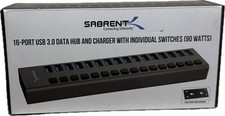 Sabrent 16-Port USB 3.0 Data HUB and Charger with Individual Switches (90 Watts) picture