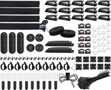 SOULWIT 134Pcs Cable Management Kit, 4 Cable Tubing Sleeve, 3 Silicone Cable Hol picture