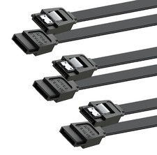 SATA Cable III for SSD HDD Data 3 PCS 6Gbps 15 Inch (Black)  picture
