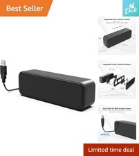 Stereo USB Computer Speaker: Small Soundbar with Enhanced Bass & Volume Control picture