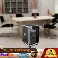 16U Server Rack Open Frame Rolling Network Data Rack 19 inch w/ Casters 4 Post picture