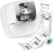 JD-23 Sticker Printer, Mini Portable Thermal Printer Print Pod, Inkless White picture
