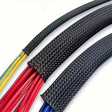 10M /32.8 Feet Pet Expandable Braided Mesh Sleeve Black Flexible Wire Mesh Cover picture