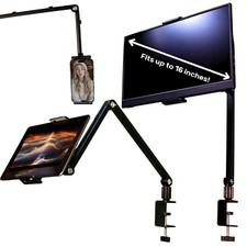 FORTIHOLD Aluminum Phone, Tablet, & Portable Monitor Stand mount. Adjustable picture