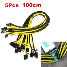 5Pcs/lot 100cm Cable 6 pin to 8 pin (6+2) PCI-E PCIE 18AWG Cord Mining GPU Power picture