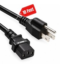 5 Core 3 Prong AC Laptop Notebook Power Cord 10Ft Universal Computer Cable picture