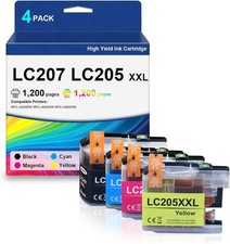 Super High Yield LC205 LC207 XXL Ink Cartridges 4-Pack Replacement T55-17 picture