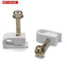 Versatile 100 Pack Cable Clips for Coax & Ethernet - Secure 360-Degree Clamping picture