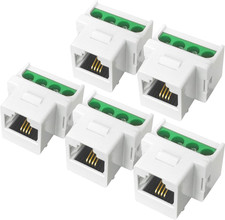5Pack RJ11 Screw Jack CAT3 Telephone Keystone Jack with Screw Terminal on Breako picture
