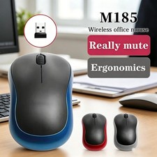Logitech M185 Wireless Mouse 2.4Ghz USB 1000DPI Mice USB Receiver Mute Optical N picture
