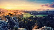 Landscape rocks nature sky sunlight rock formation Custom Gaming Mat Desk picture