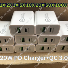 PD 20W USB-C Power Adapter Fast Wall Charger For iPhone 11 12 13 14 Samsung Lot picture
