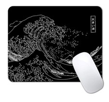 IMAYONDIA Japanese Great Wave 9.5 x 7.9 inches, Black and White picture